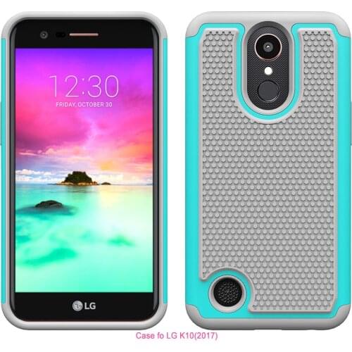 Dual Layer Heavy Duty Hybrid Armor Case Silicone & PC Shockproof Anti Slip Cover For LG K20 Plus/K20 V/ LV5/K10 2017
