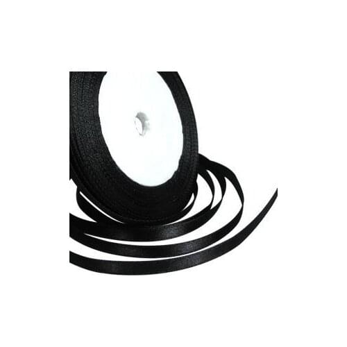 [ Fly Eagle ] 6MM 25 YARD SATIN RIBBON BLACK CHRISTMAS CRAFT