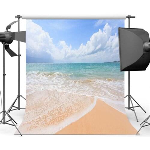 MOCSICKAPhotograph Background Blue Sky Sea Backdrop Summer Sandy Beach Wave Backgrounds Printed MR-1704