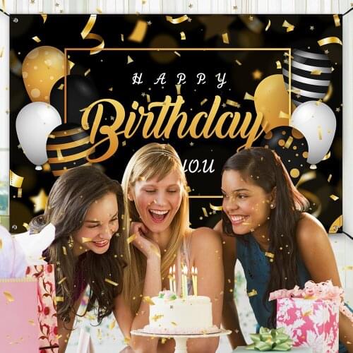 Happy 16 18 21 30 40 50 60 70 80th Birthday Party Customized Poster Photographic Background Photo Backdrop For Photo Studio