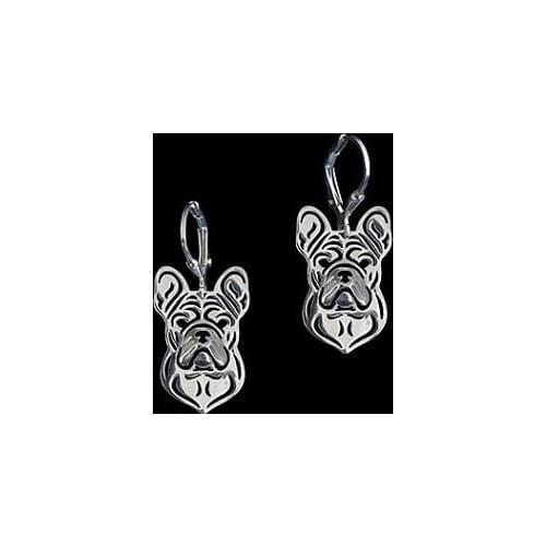 French bulldog dog earrings Handmade Carved hollow accessory jewelry golden colors plated fast delivery