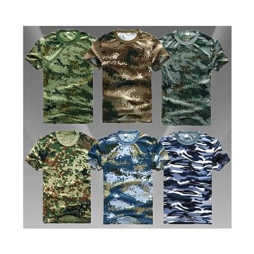 Wholesale Quick-Dry Camouflage T-Shirts O-Neck Short-Sleeved T-Shirt Students Military Training T-Shirt