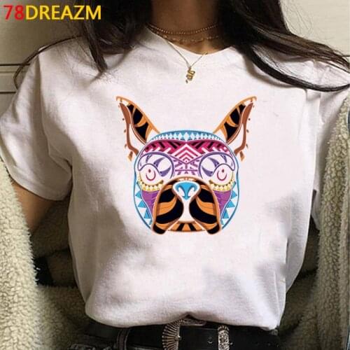 French Bulldog Bull Terrier t shirt female plus size harajuku kawaii harajuku aesthetic tshirt top tees ulzzang white t shirt
