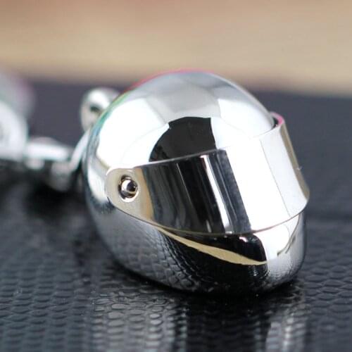 Hot Fashion Motorcycle Racing Helmet Cool Silver Metal Charm Car Key Ring Keychain Creative Party Men Gift
