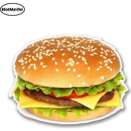 HotMeiNi 13cm x 8cm 3D Car Sticker Cheeseburger Burger Vinyl Sticker Laptop Travel Luggage Decal Waterproof Car Accessories