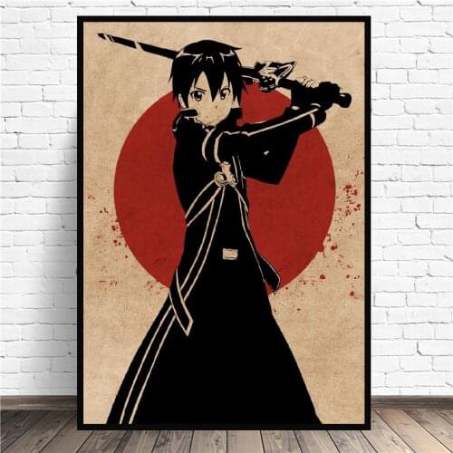 Kirito sword art online Anime Canvas Painting Wall Art Pictures Prints Home Decor Wall Poster Decoration For Living Room