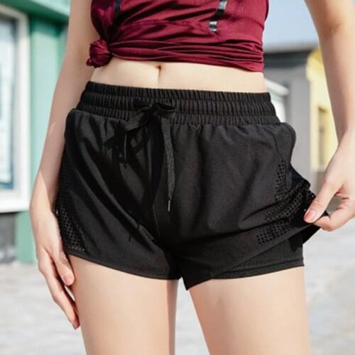 Short Sports Pants Summer Quick-Drying Womens Running Fitness High Waist Yoga Shorts Hollow Pants MC889