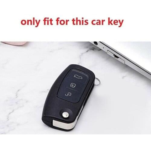 Red TPU Car Key Fob Case Cover Protector For Ford Flip Key 3 Button Hull Protection Car Key Accessories