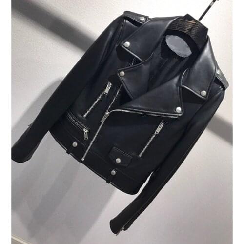 Leysye Autumn Winter Zipper Leather Jacket Casual Long Sleeve Outwear 2020 Ladies Fashion Short Windbreaker