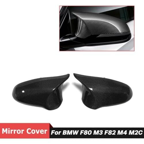 LHD RHD 1 Pair Replacemet Style Real Carbon Fiber Material Rear View Mirror Cover For BMW F80 M3 F82 M4 M2C Tuning