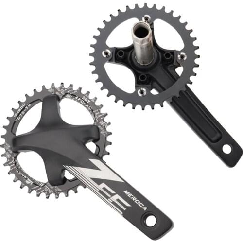 MEROCA Bicycle Crank Arm 32/34/36/38/40/42T 104 BCD Mountain Bike Hollow Integrated Sprocket Crank 170/172/175mm Crank Set