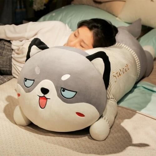 Cute Plush Stuffed Big Husky Dog Animal Plush Toys Cartoon Soft Plush Pillow Cushion Baby Kids Doll Birthday Gifts Home Decor