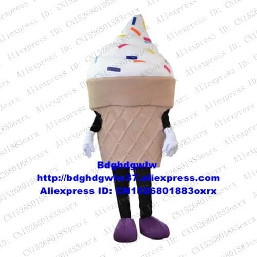 Ice Cream Cone Frozen Yogurt Yoghurt Yoghourt Mascot Costume Cartoon Character Outfit Hilarious Funny Manners Ceremony zx2127