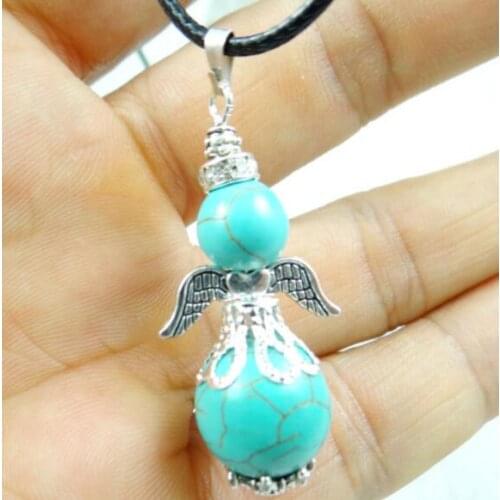 Natural Stone Quartz Crystal tiger eye Turquoises Alloy Wings pendant for diy Jewelry making necklace Accessories1pcs A9