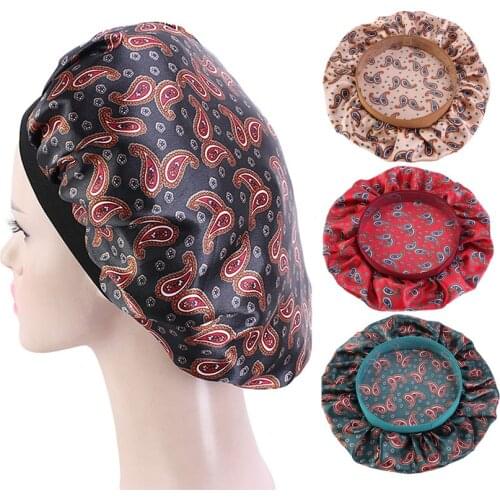 New Fashion Satin Bonnet for Women Day Night Sleep Cap Silky Normal Size Head Wrap Hair Styling Ladies Hair Cover Accessories
