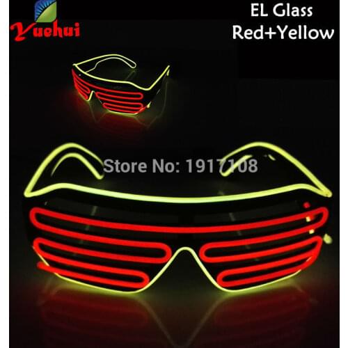 2021Newest 17 Style trendy Bi-color LED Glasses Light up by Battery For Christmas,Halloween,Dance,Carnival,Wedding Decoration