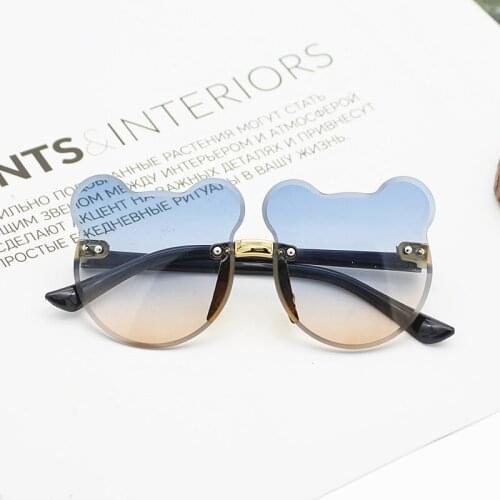 The New 2021 Cute Cartoon Bear Sunglasses Anti-glare Anti-radiation Fashion Baby Sunglasses Glasses Trendy Girls Boys