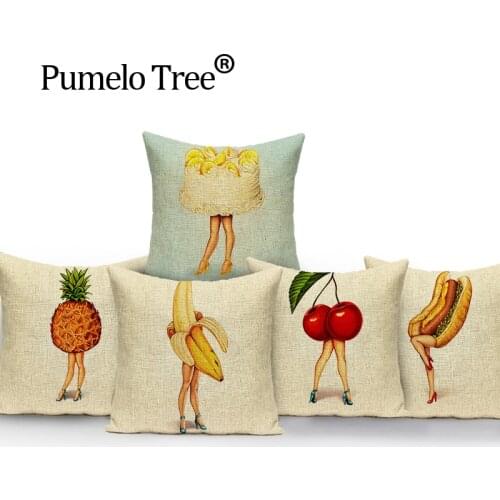 New Decorative seat car cotton Home colorful hot Square soft Cushion Cover cute fruit family warm fresh suit almohada L(235)