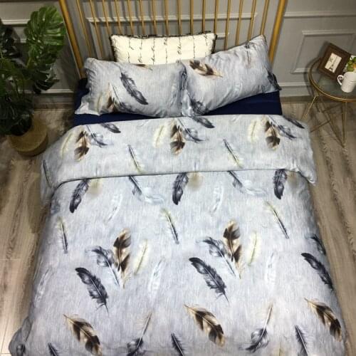 Autumn Winter egyptian cotton Bedding Set Printed Flat Bed Sheet Duvet Cover Bed Sheet Pillowcase King Queen 4pcs #a