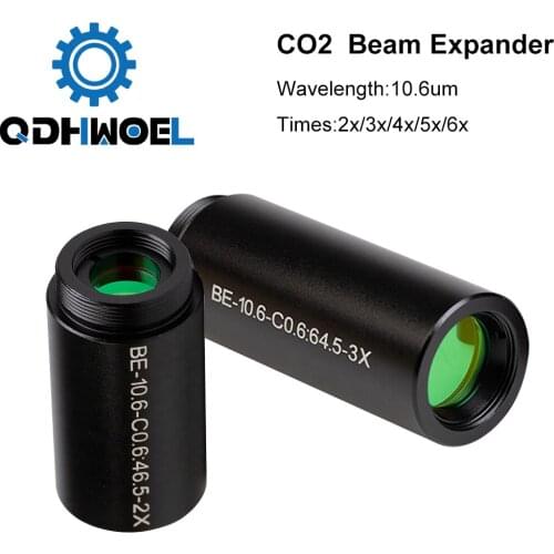 QDHWOEL CO2 laser 10600nm Laser Beam Expander 2X 2.5X 3X 4X Galvanometer Laser Marking Lenses Optics Beam Expand