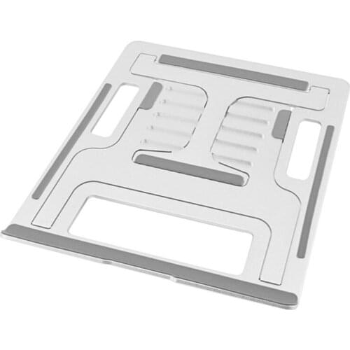 Laptop Stand Aluminium Alloy Adjustable Laptop Holder Multi-Angle Stand Foldable Laptop Notebook Stand Silver