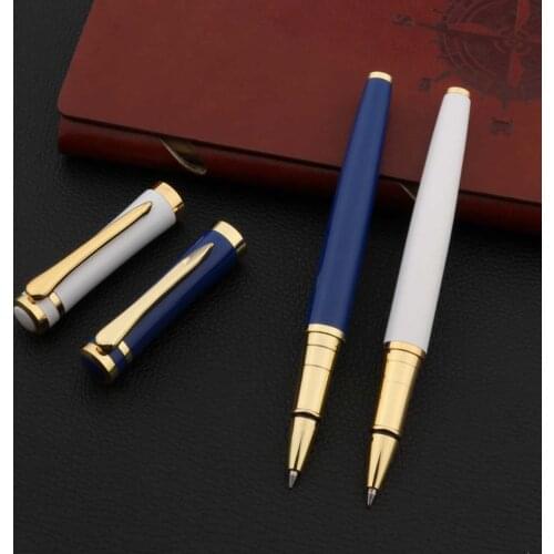 Luxury quality metal 3035 Signature Ballpoint Pen write Silver golden Roller ball pen Stationery Office supplies ink pen new