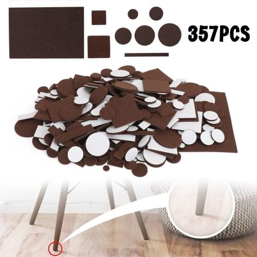 Areyourshop 357 Piece Self-Stick Furniture Felt Pads for Hard Surfaces Brown