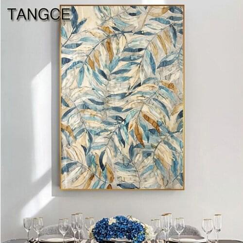 Nordic Splendid Leaf Canvas Painting Fashion Print Abstract Plant Poster for Wall Art Pictures for Living Room Home Decoration