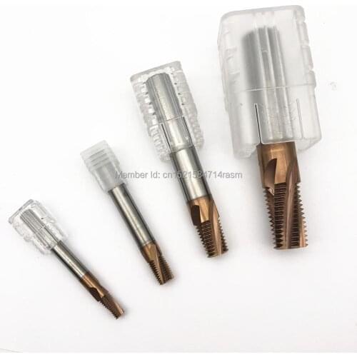 KLOT HRC60 TiCN Coated Solid Carbide Thread Mill BSP(G) BSPT(RC) 1/8"-28*D8 Spiral Helical