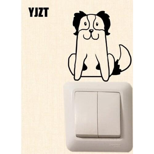 YJZT Cartoon Art Fashion Vinyl Decal Wall Switch Sticker Decor Funny Animal Dog S19-0845