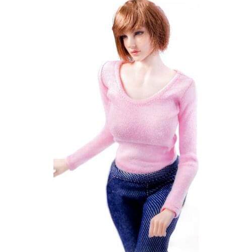 1/6 Scale MM01 women Female long-sleeved round neck bottoming Sexy T-shirt Clothes or 12'' Girl Action Figures Doll Body Clothin