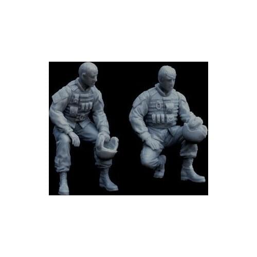 1/35 Modern US tank troops 2 people Resin Model Kit figure Free Shipping