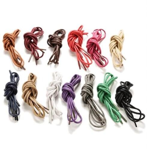1Pair 8 Colors Waxed Coloured Shoelaces For Leather Shoes Laces Round Strings Martin Boots Sport Shoes Cord Ropes