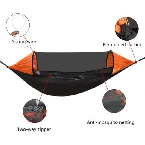 210T Nylon Anti-Mosquito Parachute Cloth Hammock Outdoor Camping With Mosquito Net Hammock Swing Tent Sleeping Bag Hammock