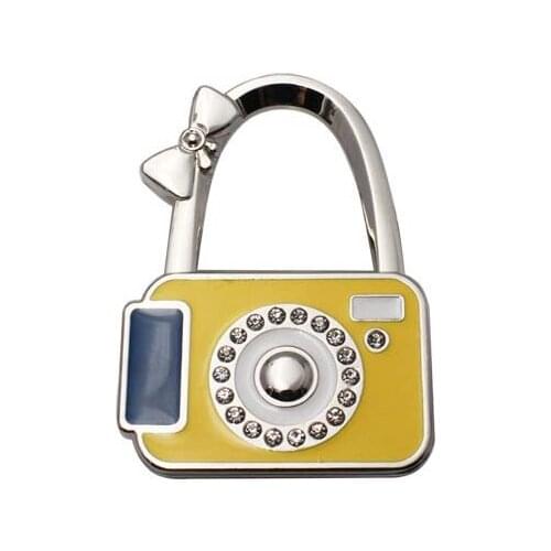 25PCS / LOT Women Lovely Purse Folding Rhinestone Crystal Alloy Handbag Bag Hanger Hook Holder Portable Folding Hook