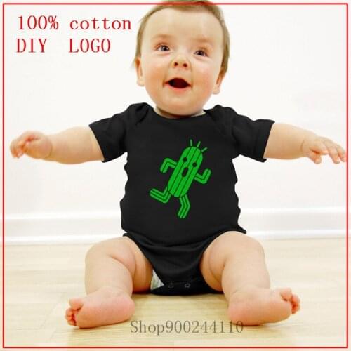 2020 Hot Sale Final Fantasy cactuar green printed Bodysuits baby new born baby boy clothes 0 to 24 months Summer Casual clothing