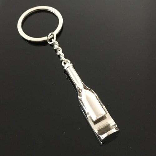Zinc alloy metal wine bottle shape high-end keychain mens keychain