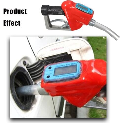 Digital Flow Meter Indicator Fuel Gasoline Petrol Oil Refueling-Gun Nozzle Aluminum Gas Station Refuel Injection Tools