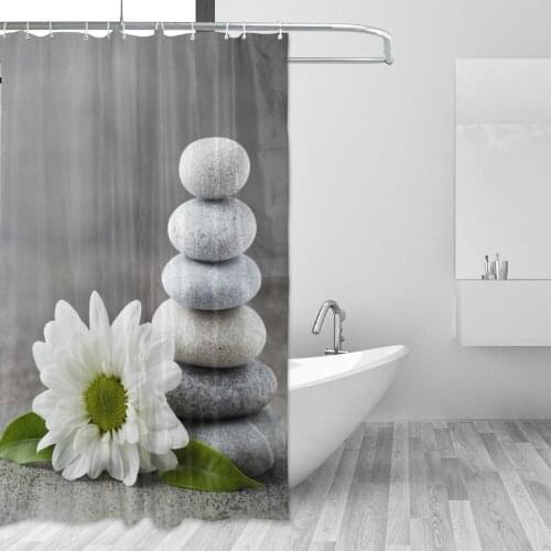 Eco-Friendly Stone Curtain Bathroom Waterproof Badkamer Gordijn Drop Shipping Shower Curtains Polyester Fabric Bathroom Curtain