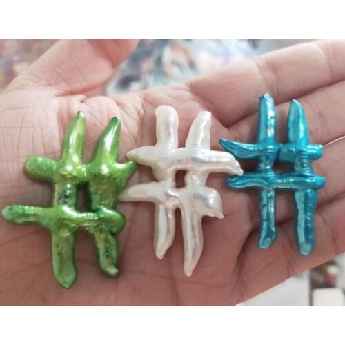 Hash tag pearl star Moon pearl Cross Heart pearl random colors Freshwater pearls mixed colors 5/10pcs N121