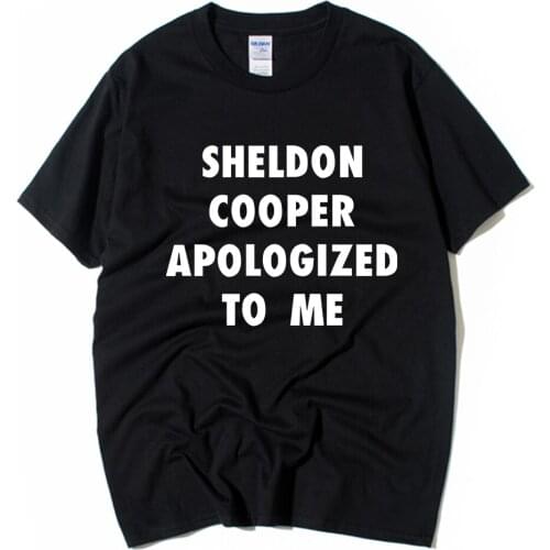 Cotton Boy Man Short Sleeve T Shirt TBBT Sheldon Cooper Apologize To Me Couple Clothes Summer ZIIART