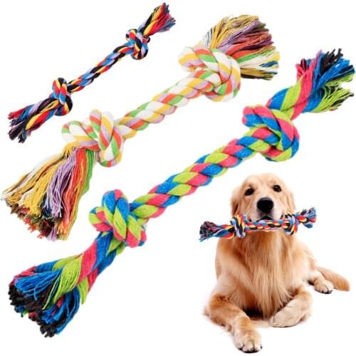 Cotton Rope Dog Toy Interactive Dog Play Bite Pet Supplies Puppy Small Medium Large toys for Dogs Chew Toy Rope Pets Accessories