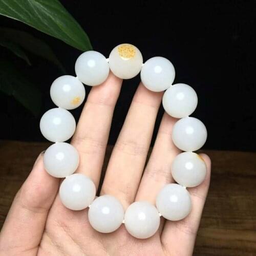 J63#Hetian jade white jade bracelet, jade is warm and delicate, and the structure is firm