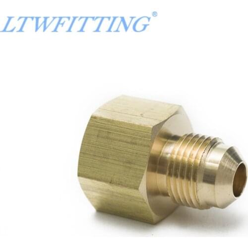 LTWFITTING Brass Flare 3/8" OD x 1/2" Female NPT Female Connector Tube Fitting