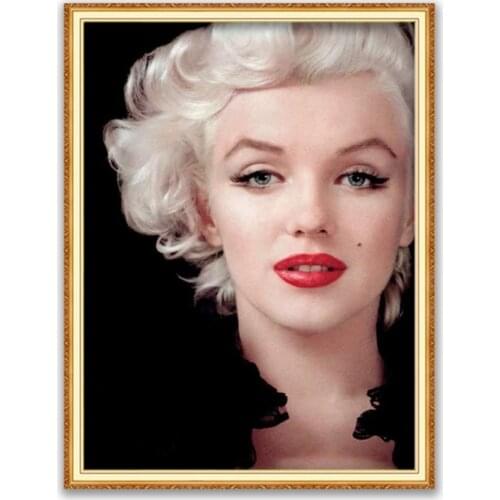 Marilyn Monroe DIY 11CT Embroidery Cross Stitch Kits Needlework Craft Set Cotton Thread Printed Canvas Home Decoration On Sale