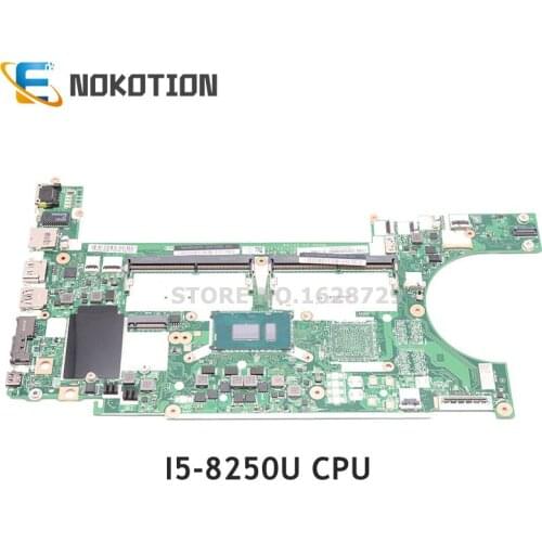 NOKOTION For Lenovo Thinkpad L480 L580 laptop motherboard FRU 01LW377 EL480 EL580 NM-B461 MAIN BOARD SR3LA I5-8250U CPU