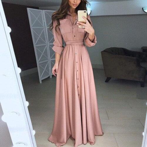 Fashion Womens Dress Autumn New Lady Style Temperament Waist Slimming Elastic Waist Skirt Long Dress Womens Long Dress Solid