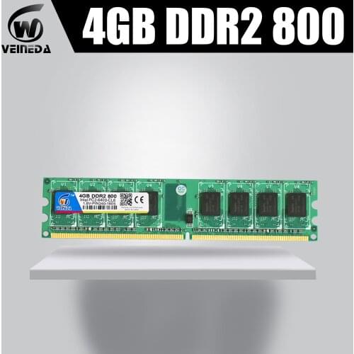 VEINEDA ddr2 Memory Module Computer Desktop DDR2 4gb PC6400 533 667MHZ 4G DDR2 compatible with 800MHZ 240pin