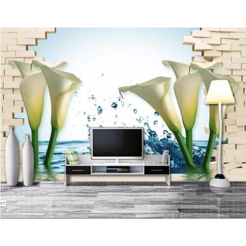 3d wallpaper custom mural Flowers in horseshoe water decoration painting photo wallpaper for walls 3 d wall murals wallpaper