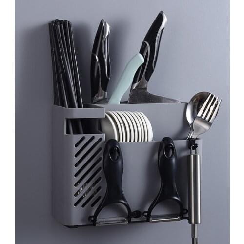 Wall Mounted Chopsticks Basket Knife Shelf Kitchen Storage Tableware Spoon Chopsticks Storage Box Household Chopsticks Basket